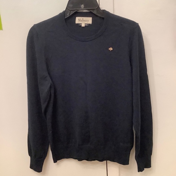 Mulberry Dark Navy Wool Blend Jumper Sweater​​​​​ - Picture 9 of 15